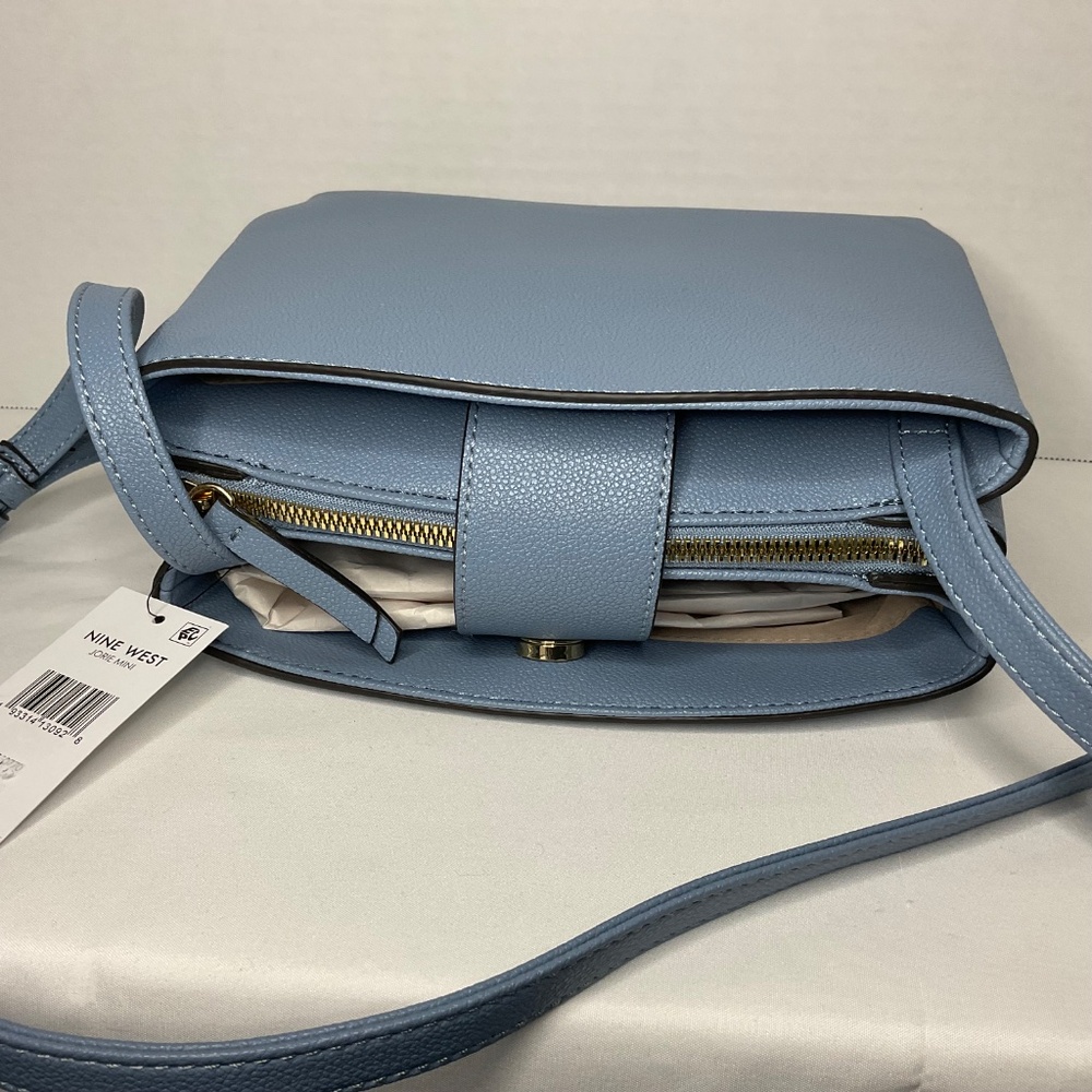 Nine West light blue leather cross body handbag - Picture 4 of 8